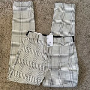 H&M Stretch Ankle Length Plaid Slacks NWT